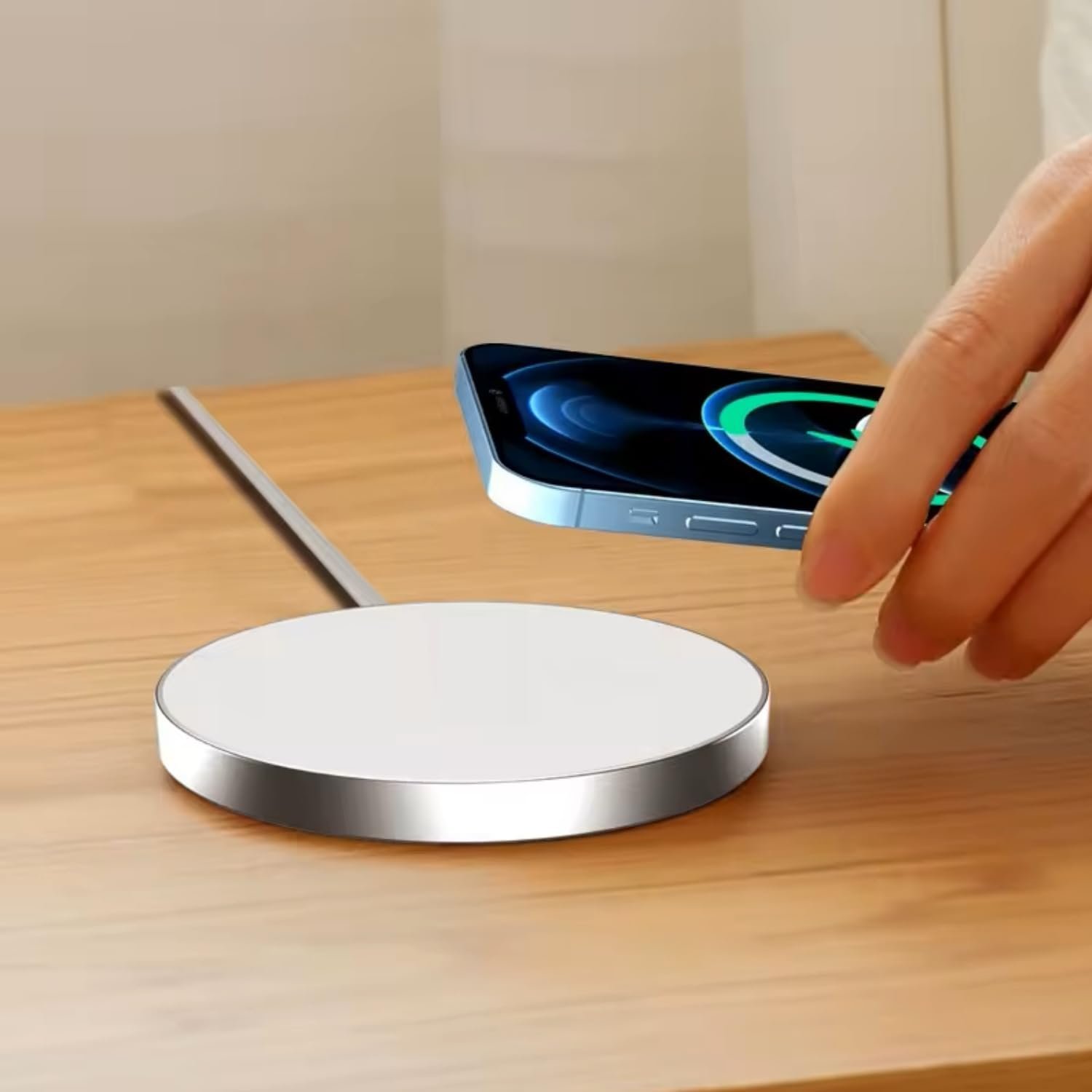 Magnetic Wireless Charger 15W Portable Fast Charging Circular Pad Wireless Charger Compatible with All Wireless Smartphones & Earbuds - Image 5