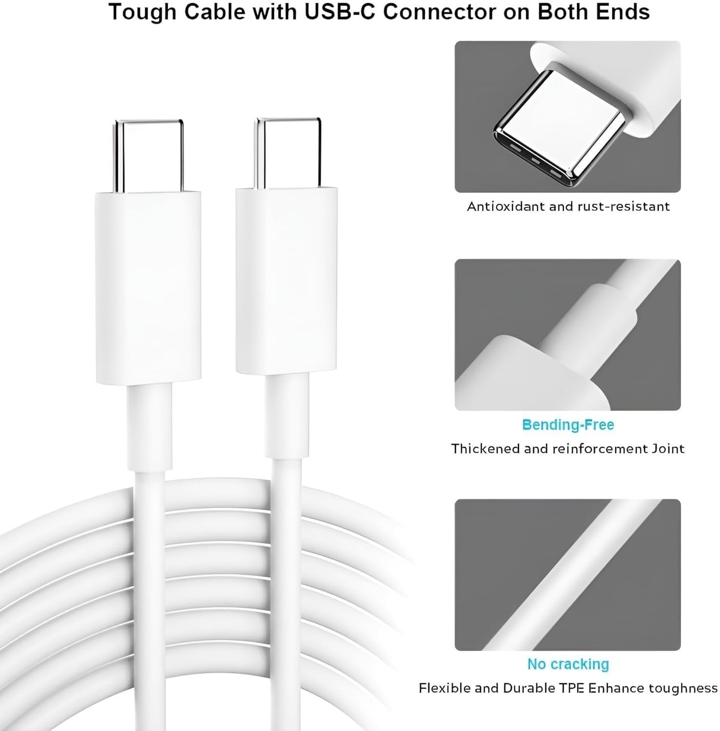 Original 20W USB C Adapter and USB C to C Cable Compatible with iPhone, iPad & Air-Pods. - Image 2