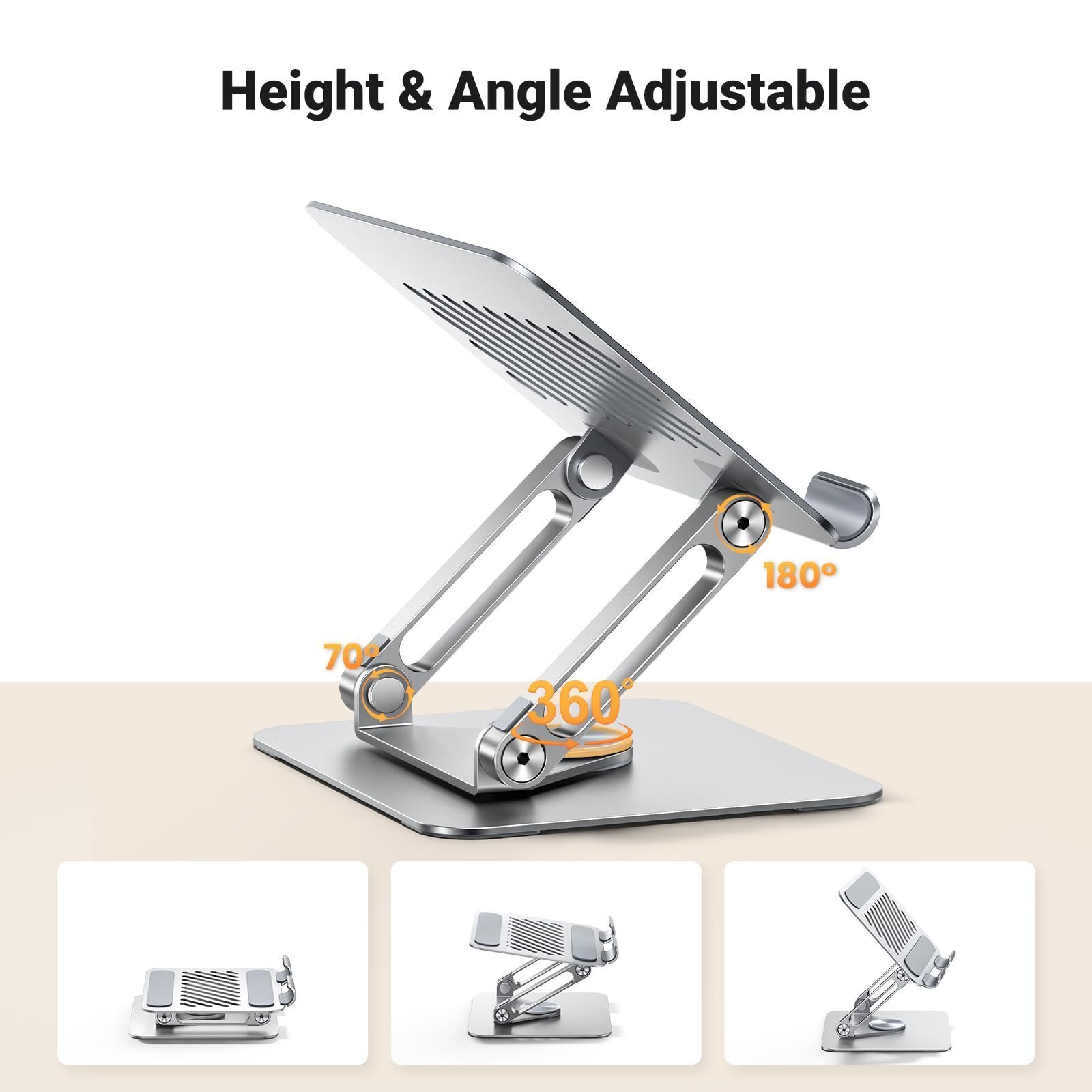 Tablet Stand for Desk 360° Rotating Adjustable Holder Foldable - Image 3
