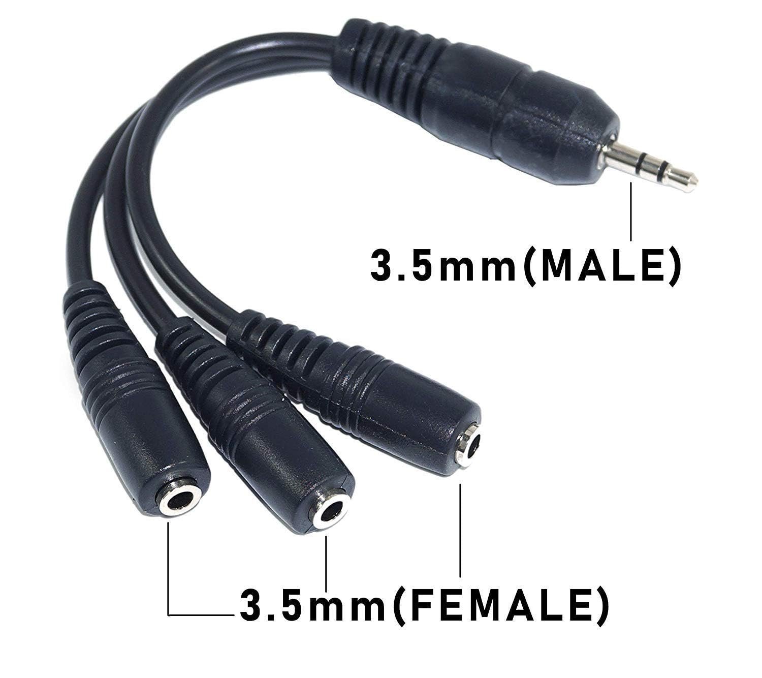 3-Way 3.5mm Audio Splitter Adapter Cable,1 Male to 3 Female EP Stereo AUX Audio Splitter Adapter Cable for Speaker Headphone Earphone. - Image 2
