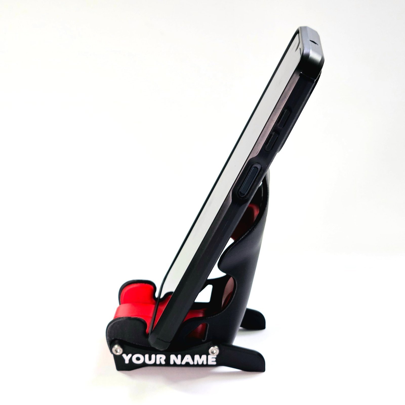 Racing Seat Mobile Phone Stand – Motorsport Bucket Seat Design Cell Phone Holder for Desk, Table & Gaming Setup, Compact Cradle for Smartphones, Black & Red, Gift for F1 & Sim Racing Fans - Image 3