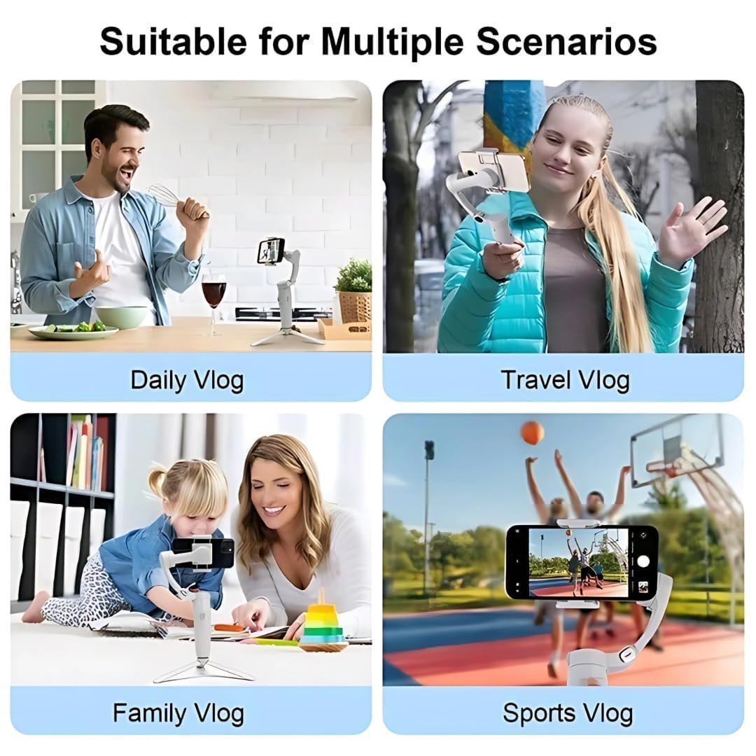 GALPO Gimbal for Phone,Camera Tripod Stand for Phone, 3-Axis Smartphone Gimbler for iPhone with Face Tracking FeatureOperation Modes for Android & iOS Ideal for Vlogging Reels YouTube Travel Videos - Image 3