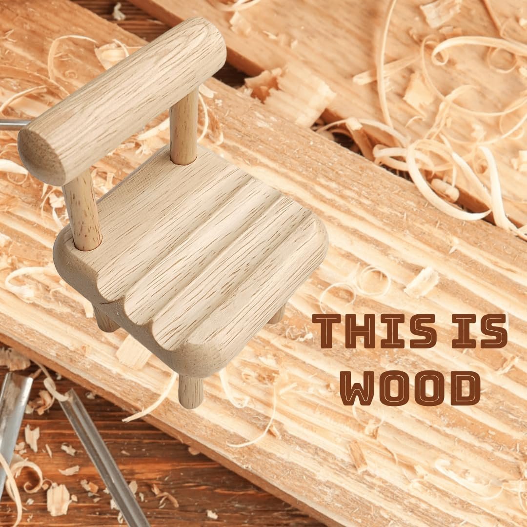 Wooden Mobile Stand | Mini Chair Shaped Phone Holder | Universal Smartphone Stand (Natural Wood Finish) - Image 5
