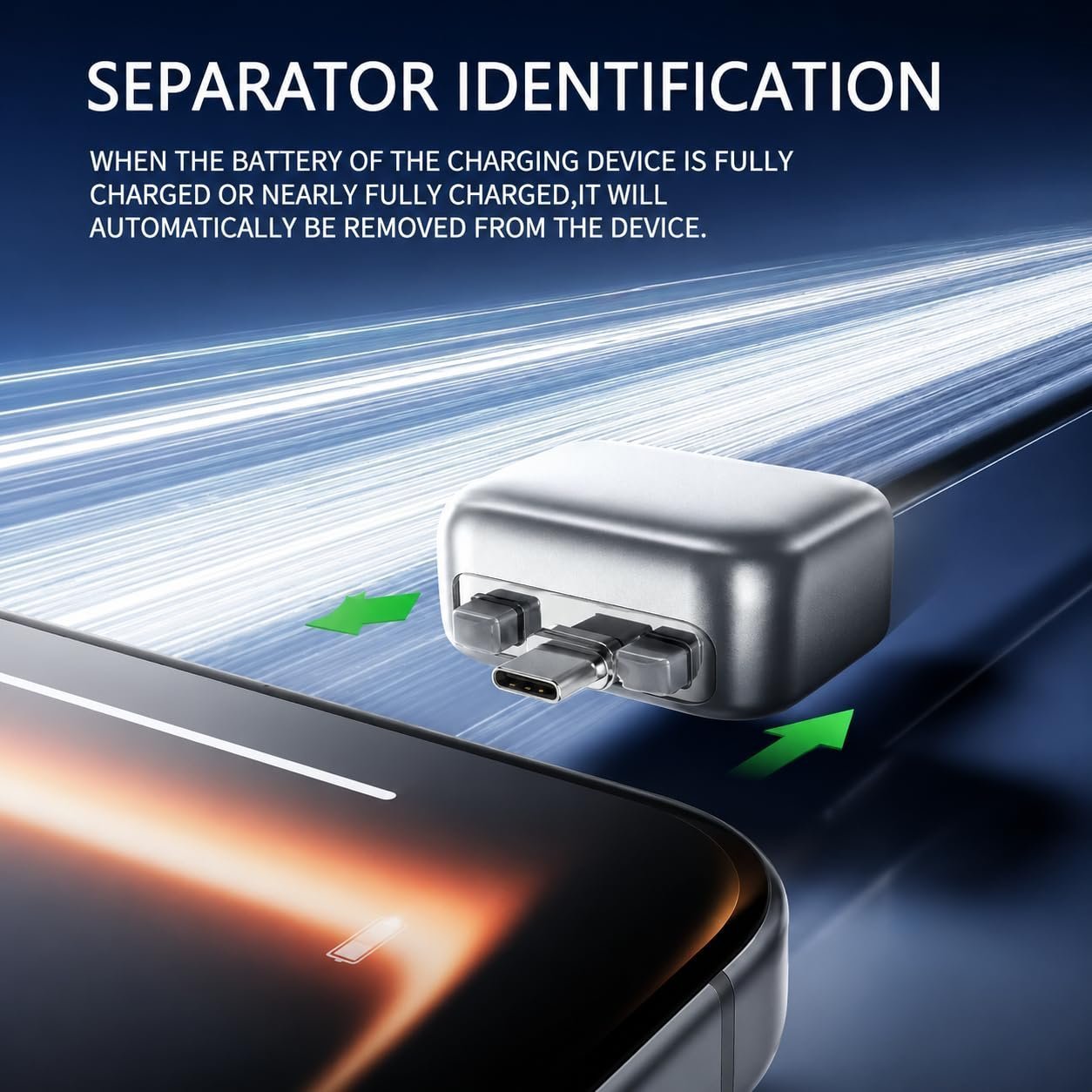 USB-C Smart Auto Eject Adapter | Full-Charge Separator USB-C Smart Overcharge Protector, 140W Fast Charging, Auto Cut-Off, Compatible with iPhone, Android, MacBook, Laptop - Image 3