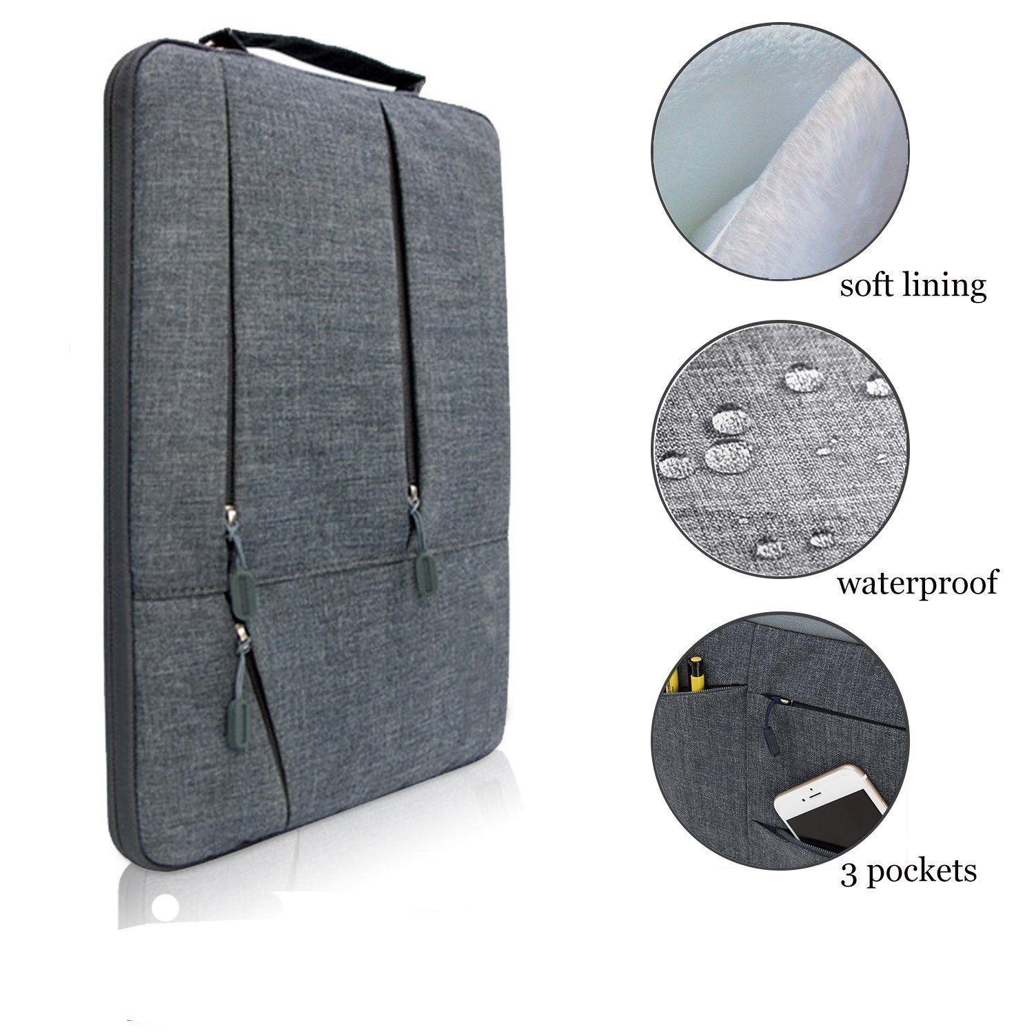 360° Protective 16 Inch Laptop Sleeve Case for 16 Inch HP Lenovo ASUS Acer Dell Laptop/HP Pavilion Envy/Lenovo ThinkPad IdeaPad/Acer Swift/ASUS Vivobook/Dell Computer Bag, - Image 6