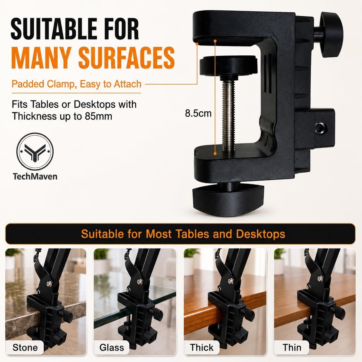 Overhead Mobile Stand for Desk | 360° Adjustable Phone Holder | Lazy Arm Mount for Video/Photo Shooting | Bed, Kitchen, Study Table Clamp | Sturdy Metal Stand for Content Creators - Image 9