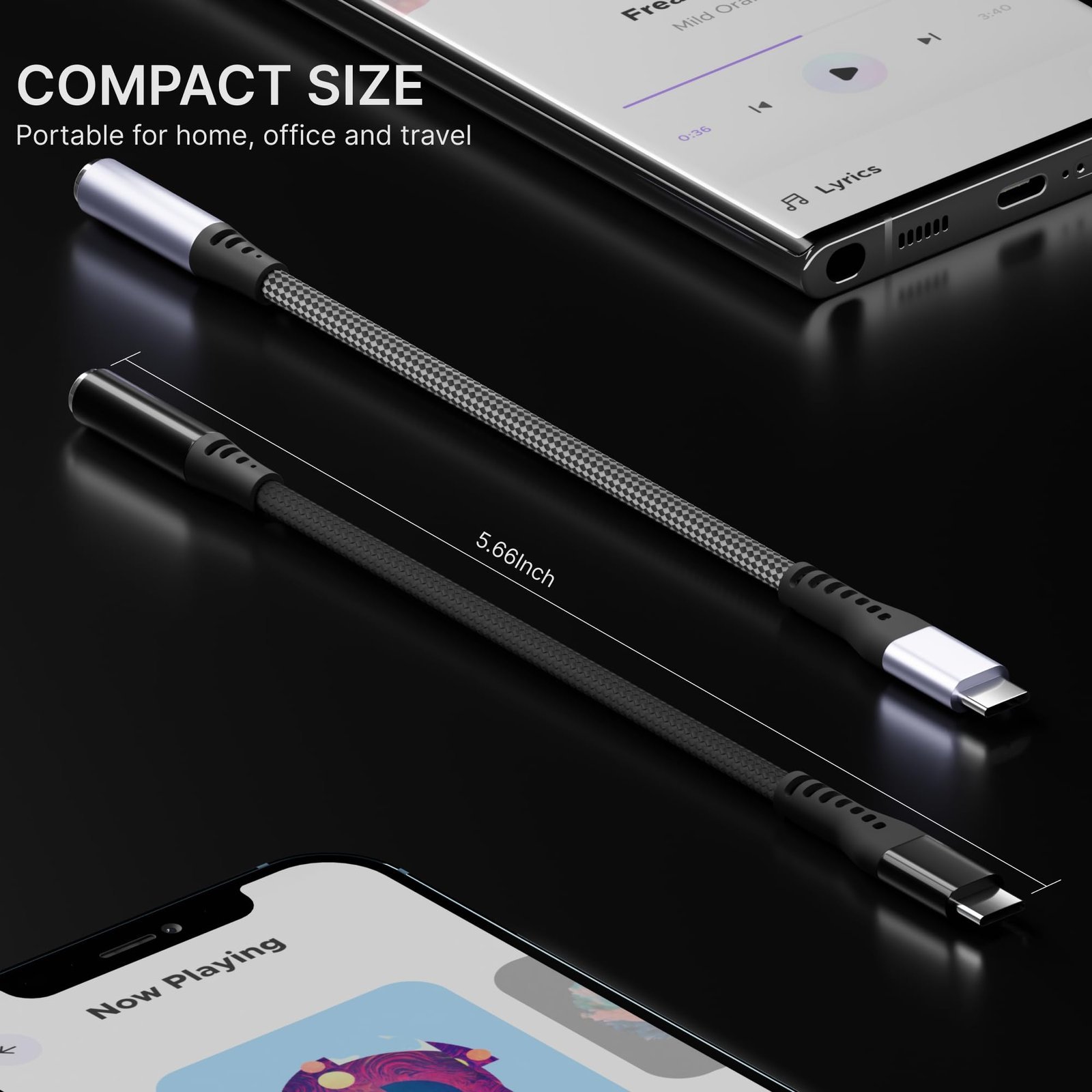 Type C to 3.5mm Audio Jack Adapter | AUX Headphone Converter with DAC - Image 2