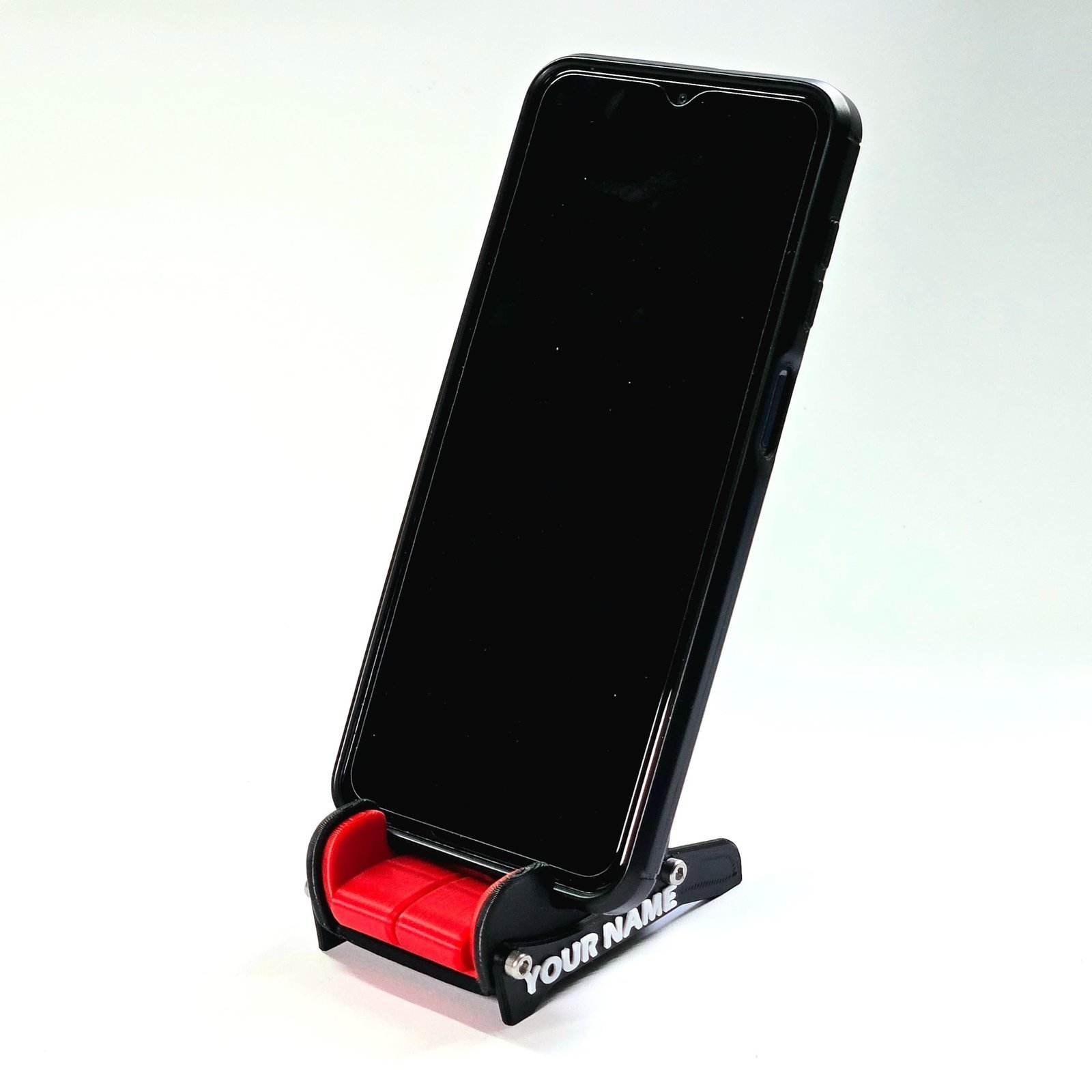 Racing Seat Mobile Phone Stand – Motorsport Bucket Seat Design Cell Phone Holder for Desk, Table & Gaming Setup, Compact Cradle for Smartphones, Black & Red, Gift for F1 & Sim Racing Fans - Image 4