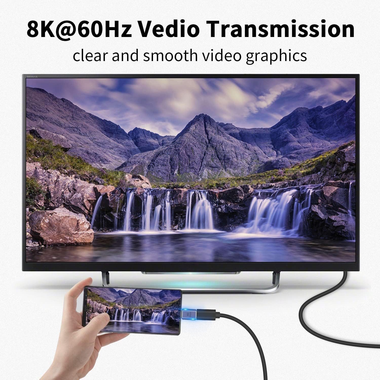 USB C Adapter, USB Type C Male to Female Adapter Extender Support 100W, 40Gbps, 8K@60Hz for Thunderbolt 4/3, MacBook Pro/Air, Laptop, Tablet, Phones and More Type C Devices (Male to Female) - Image 5