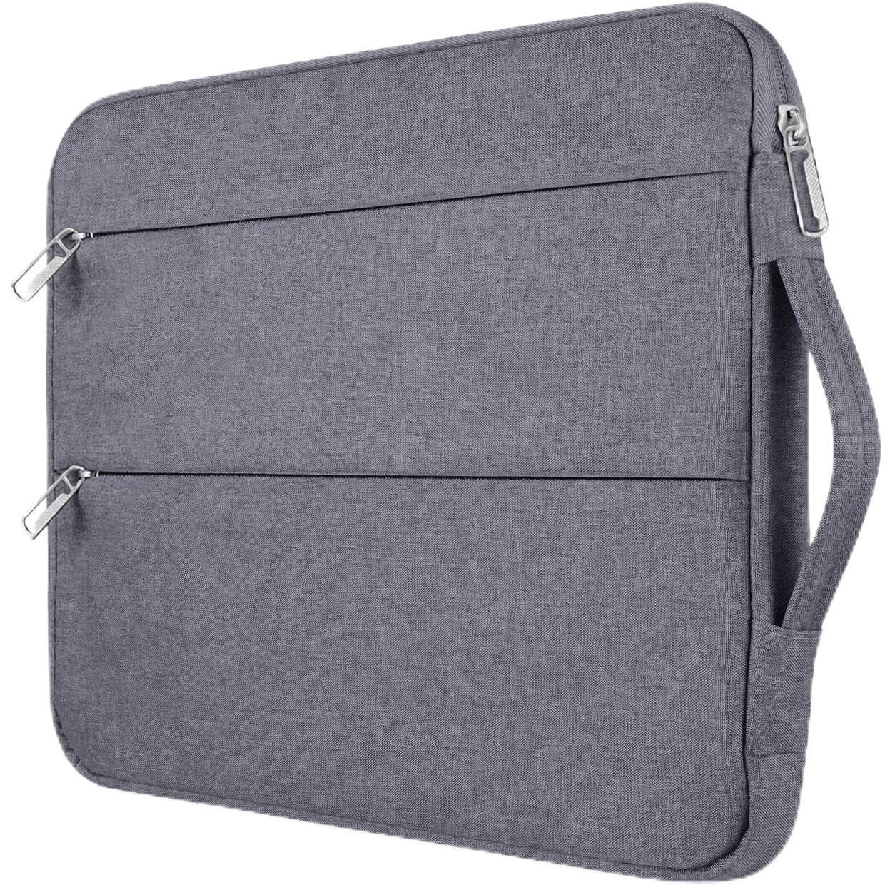 Laptop Sleeve Bag with Handle, Grey, Multi-Pocket