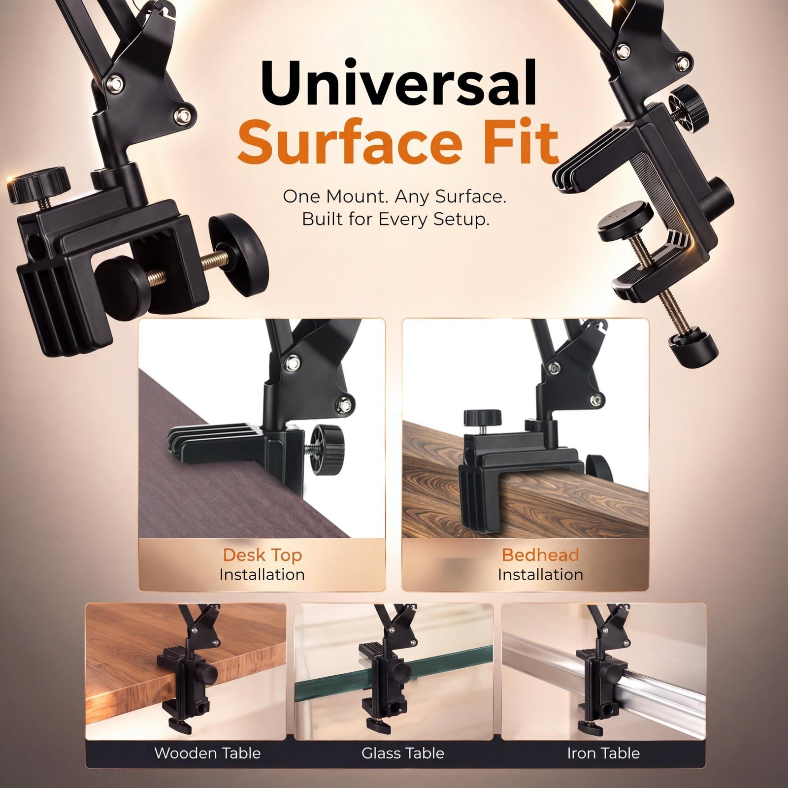 Overhead Mobile Stand for Desk | 360° Adjustable Phone Holder | Lazy Arm Mount for Video/Photo Shooting | Bed, Kitchen, Study Table Clamp | Sturdy Metal Stand for Content Creators - Image 6