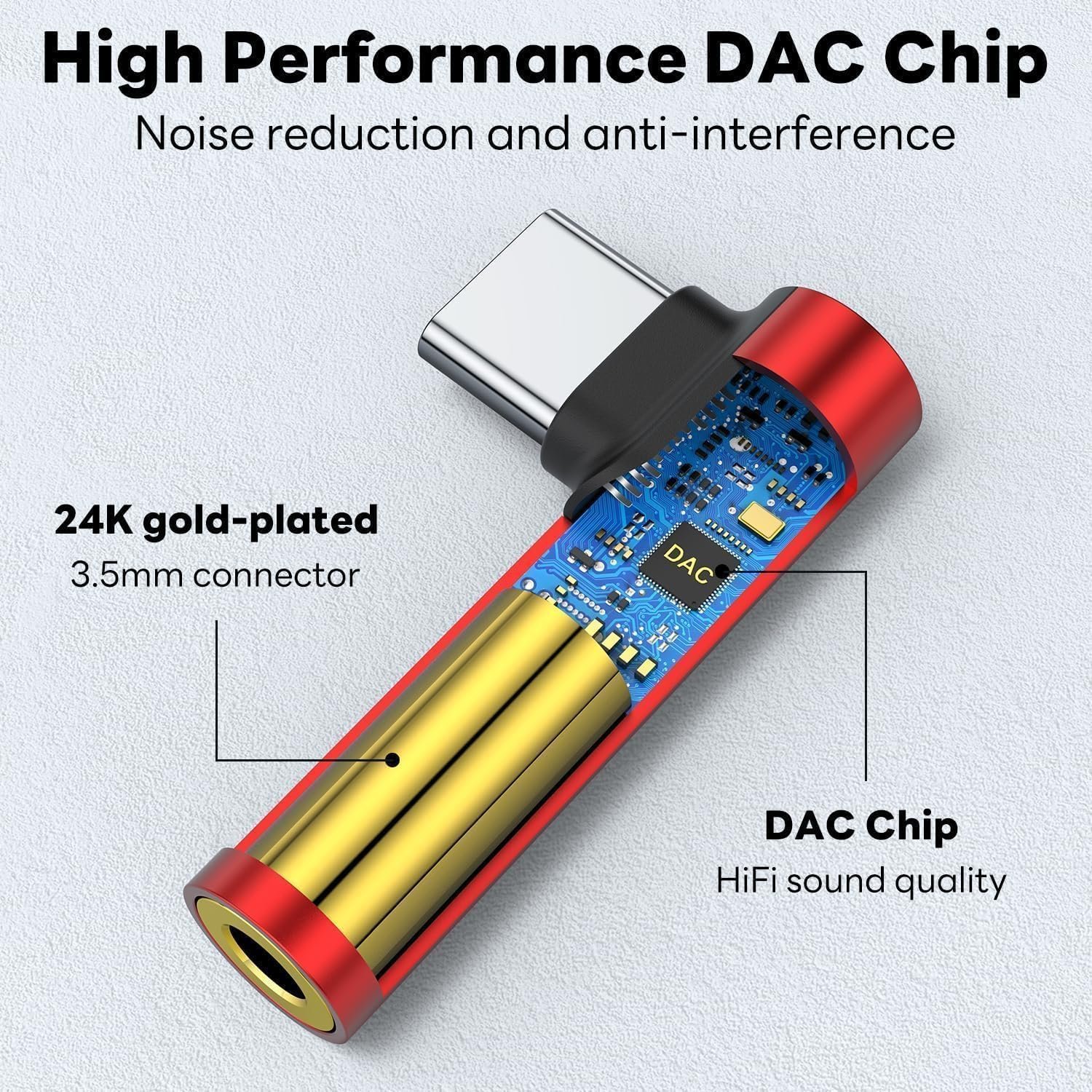 Original C to 3.5mm Audio Adapter 1 Pcs | Type-C to AUX Headphone Jack Dongle with DAC Chip | Right Angle Connector | Compatible with Mi, iqoo, Vivo, iPad Pro | New L Shape - Image 4